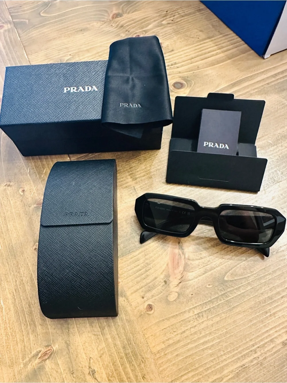 Prada Black Oversized Rectangular Sunglasses